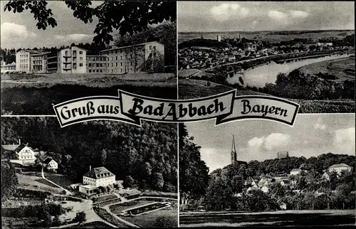 Ak Bad Abbach an der Donau Niederbayern, Panorama, Ort, Vogelschau