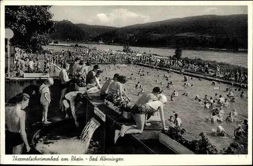 Ak Bad Hönningen am Rhein, Rhein, Thermalschwimmbad