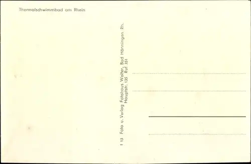 Ak Bad Hönningen am Rhein, Rhein, Thermalschwimmbad