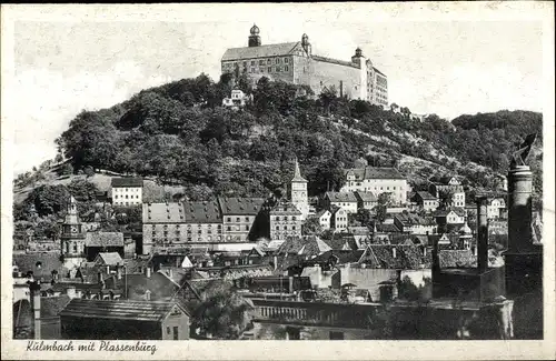 Ak Kulmbach in Oberfranken, Panorama, Plassenburg