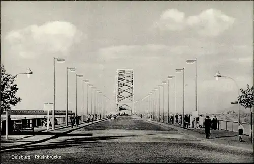 Ak Duisburg im Ruhrgebiet, Rheinbrücke