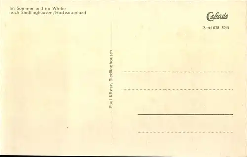 Ak Siedlinghausen Winterberg im Sauerland, Panorama, Vogelschau