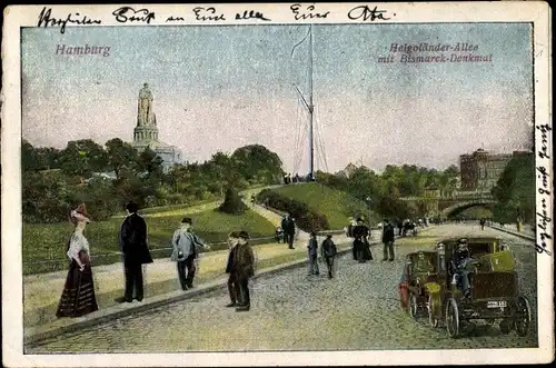 Ak Hamburg Mitte Altstadt, Helgoländer Allee, Bismarck-Denkmal