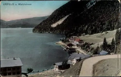 Ak Urfeld am Walchensee Kochel am See, Blick auf See, Häuser