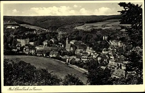 Ak Bad Schwalbach im Taunus, Durchblick zum Ort