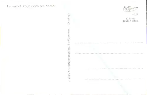 Ak Braunsbach am Kocher in der Region Hohenlohe, Teilansicht