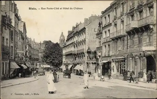 Ak Blois Loir et Cher, Rue Porte Cote, Hotel du Chateau