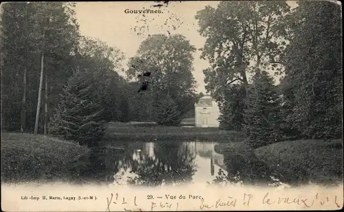 Ak Gouvernes Seine et Marne, Vue du Parc