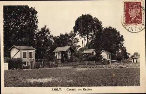 Ak Esbly Seine et Marne, Chemin des Endins