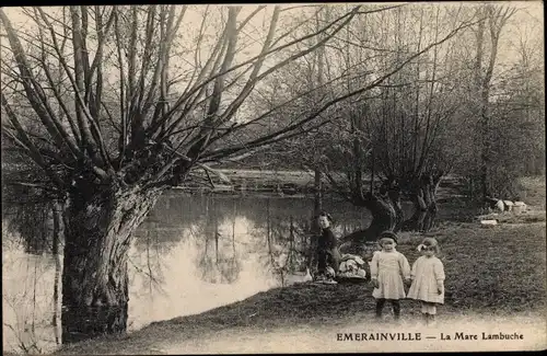 Ak Émerainville Seine et Marne, La Mare Lambuche, Kinder
