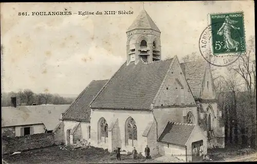 Ak Foulangres Seine et Marne, Eglise du XIIIe siecle