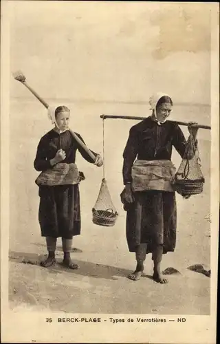 Ak Berck Plage Pas de Calais, Types de Verrotieres