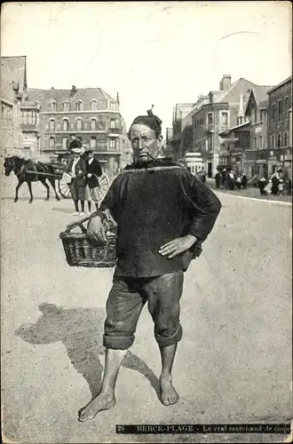 Ak Berck Plage Pas de Calais, Le vrai marchand, Händler, Tracht