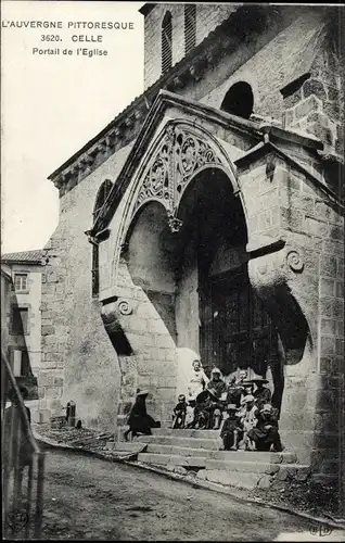 Ak La Celle Auvergne Puy de Dôme, Portail de l'Eglise