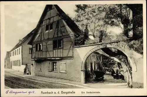 Ak Auerbach Bensheim an der Bergstraße Hessen, Dorfschmiede