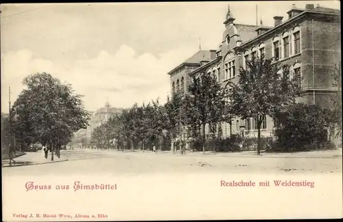 Ak Hamburg Eimsbüttel, Realschule mit Weidenstieg