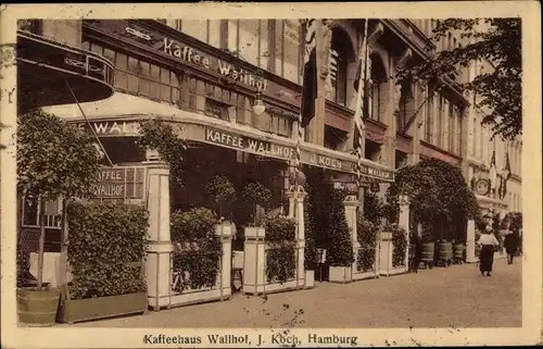 Ak Hamburg Mitte Altstadt, Kaffeehaus Wallhof, J. Koch