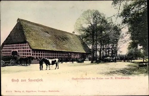 Ak Sauensiek in Niedersachsen, Gastwirtschaft im Holze von N. Klindworth