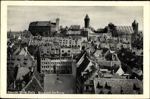 Ak Nürnberg in Mittelfranken, Albrecht Dürer Platz, Burg