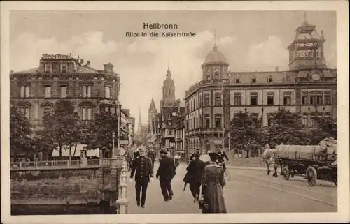 Ak Heilbronn in Baden Württemberg, Blick in die Kaiserstraße