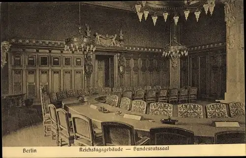 Ak Berlin Tiergarten, Reichstagsgebäude, Bundesratssaal, Innenansicht