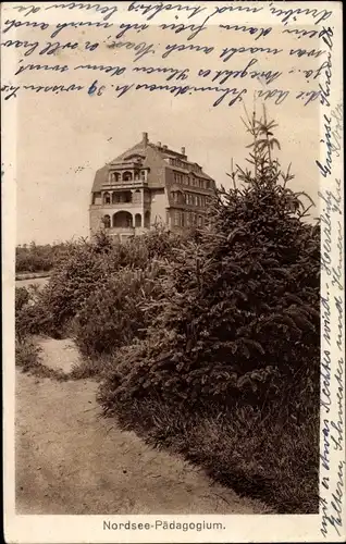 Ak Südstrand Wyk Insel Föhr Nordfriesland, Nordsee Pädagogium, Dr. med. Gmelin