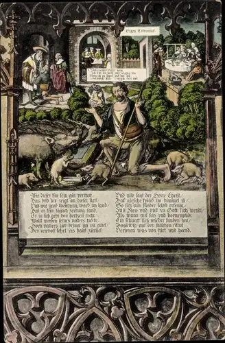 Ak Ulm an der Donau, Gemälde am Rathaus