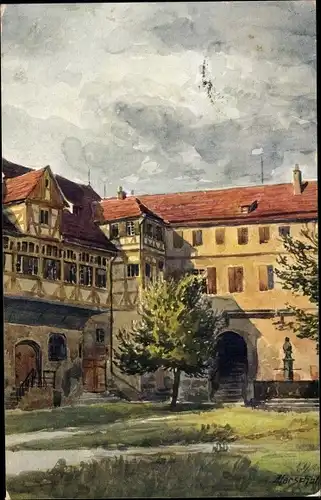 Künstler Ak Marschall, J., Tübingen am Neckar Baden Württemberg, Schlosshof