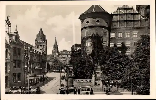 Ak Kaliningrad Königsberg Ostpreußen, Kaiser Wilhelm Platz, Straßenbahn Linie 11