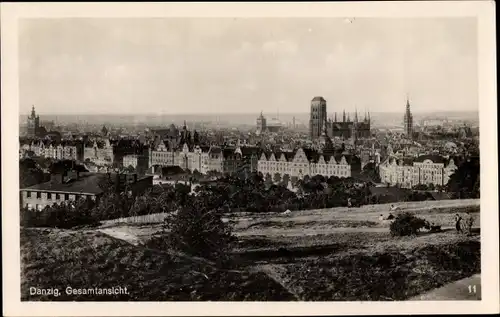Ak Gdańsk Danzig, Totalansicht der Stadt