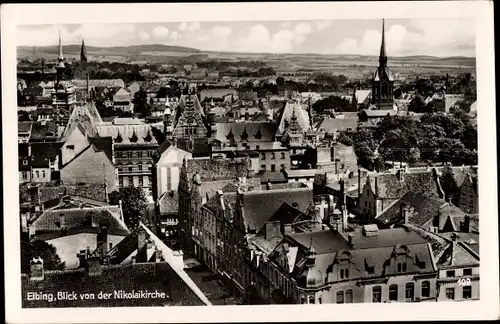 Ak Elbląg Elbing Westpreußen, Stadtpanorama von der Nikolaikirche