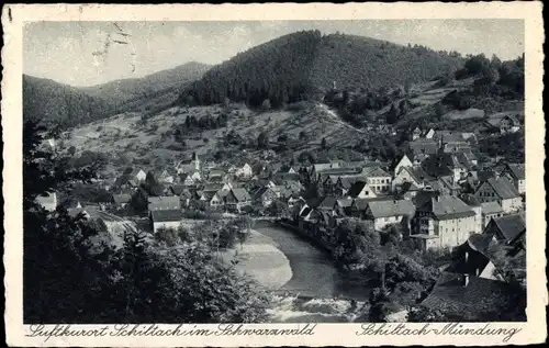 Ak Schiltach im Schwarzwald, Panorama, Schiltachmündung