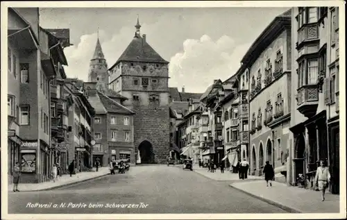 Ak Rottweil am Neckar, Beim Schwarzen Tor, Stadttor, Geschäfte