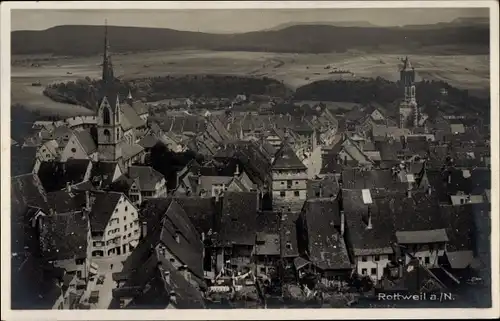 Ak Rottweil am Neckar, Fliegeraufnahme, Kirche