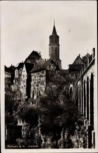 Ak Rottweil am Neckar, Teilansicht, Viadukt