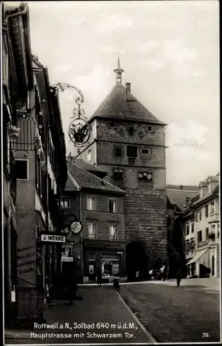 Ak Rottweil am Neckar, Hauptstraße, Schwarzes Tor, Geschäft J. Wernz