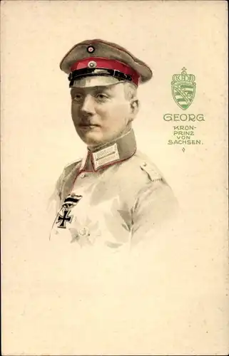 Künstler Ak Kronprinz Georg von Sachsen, Portrait