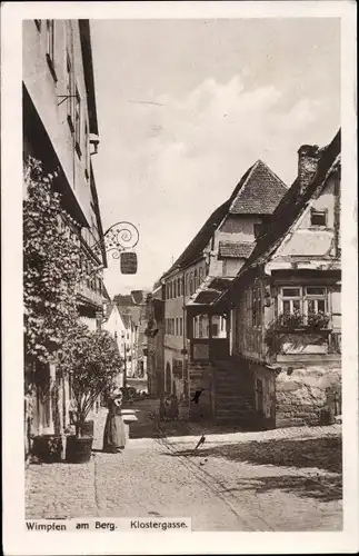 Ak Wimpfen am Berg Bad Wimpfen am Neckar, Klostergasse