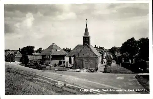 Ak Andijk Medemblik Nordholland Niederlande, Ned. Hervormde Kerk