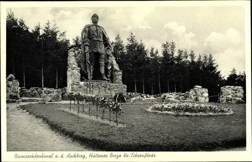 Ak Ascheffel im Kreis Eckernförde, Bismarckdenkmal auf dem Aschberg, Hüttener Berge