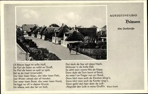 Gedicht Ak Nordseebad Büsum, Alte Dorfstraße, Gedicht von Klaus Groth