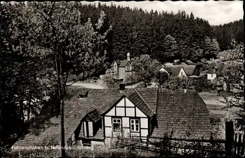 Ak Fohlenplacken Neuhaus im Solling Holzminden Niedersachsen, Blick auf den Ort