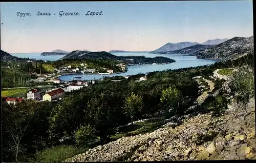 Ak Gruž Gravosa Dubrovnik Kroatien, Lapad, Gesamtansicht