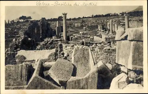 Ak Solin Salona Kroatien, Basilica dei martiri, Ruinen der christlichen Basilika