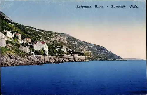 Ak Dubrovnik Kroatien, Blick auf Häuser am Ufer