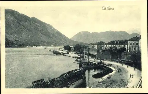 Ak Kotor Cattaro Montenegro, Teilansicht