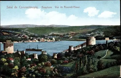 Ak Konstantinopel Istanbul Türkei, Bosphore, vue de Roumeli Hissar