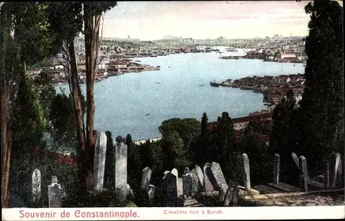 Ak Konstantinopel Istanbul Türkei, Cimetière turc à Eyoub