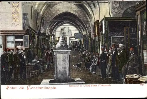 Ak Konstantinopel Istanbul Türkei, Grand Bazar, Interieur