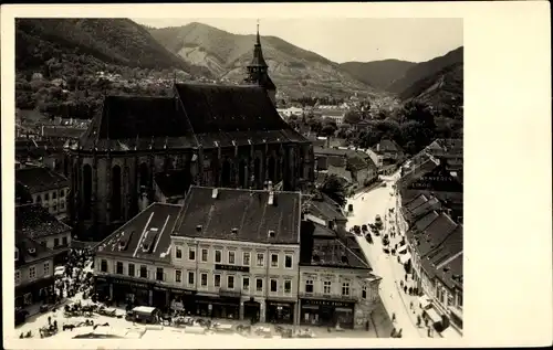 Ak Brașov Brassó Kronstadt Rumänien, Teilansicht mit Kirche